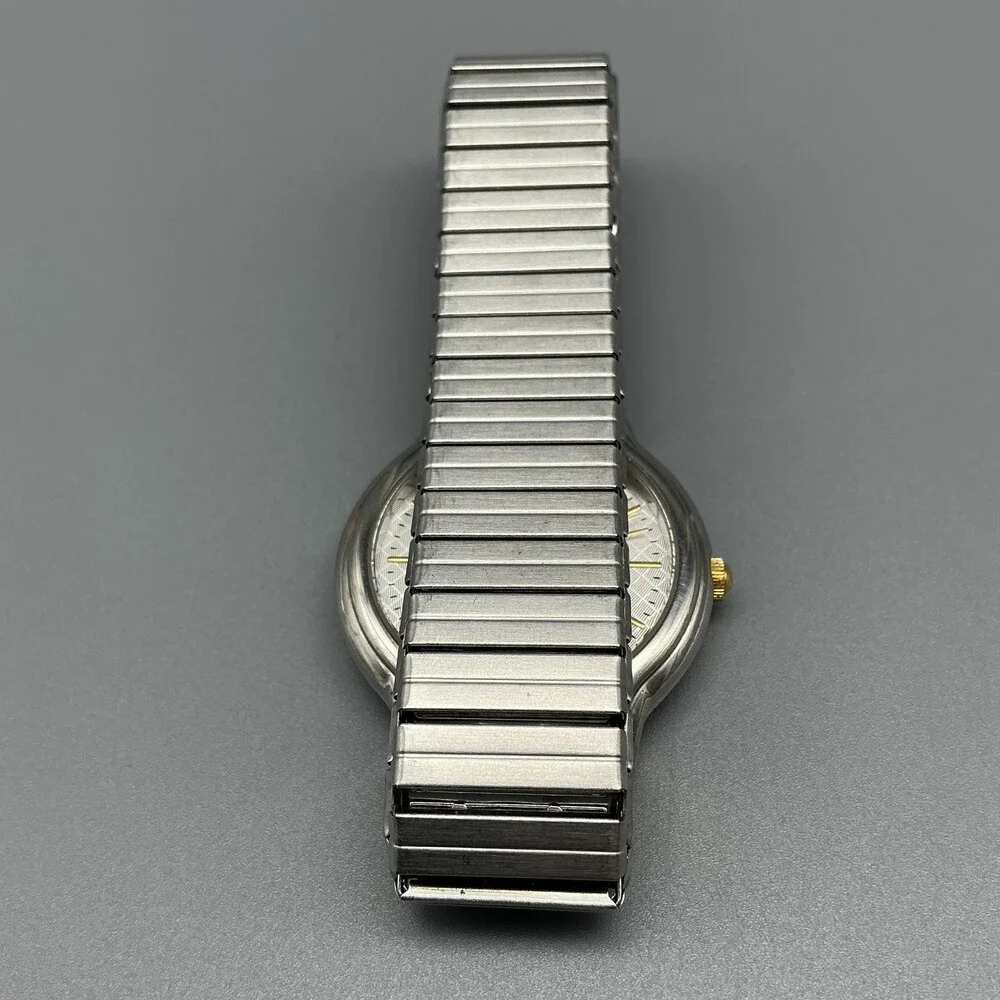 Armitron Mens Watch 35mm Silver Gold Two Tone Day Date 20/1730-1 New Battery